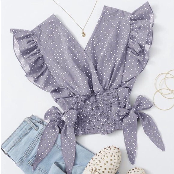 NWOT SHEIN Purple Butterfly Top - Picture 3 of 4